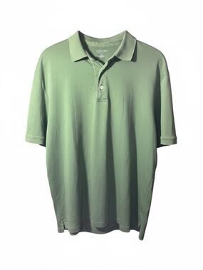 Land's End Tailored Fit Men's Polo Green XL 100% Supima Cotton Short Sleeve
